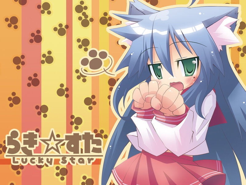 Blue-haired Anime Girl — Yellow, Playful