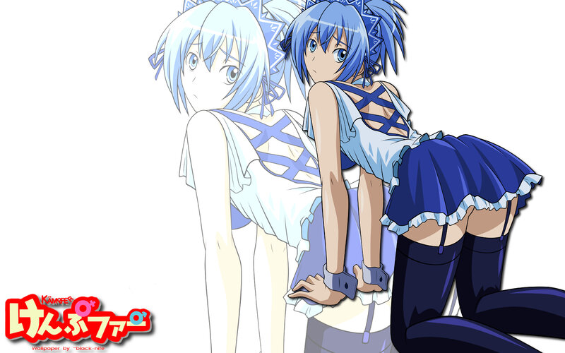 Blue-haired anime girls in maid outfits