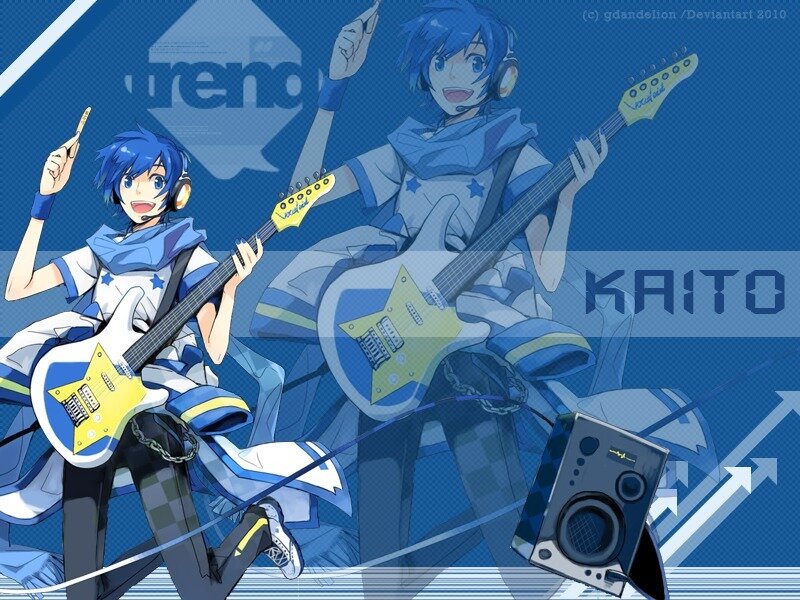 Blue-haired Anime Guitarist — Blue