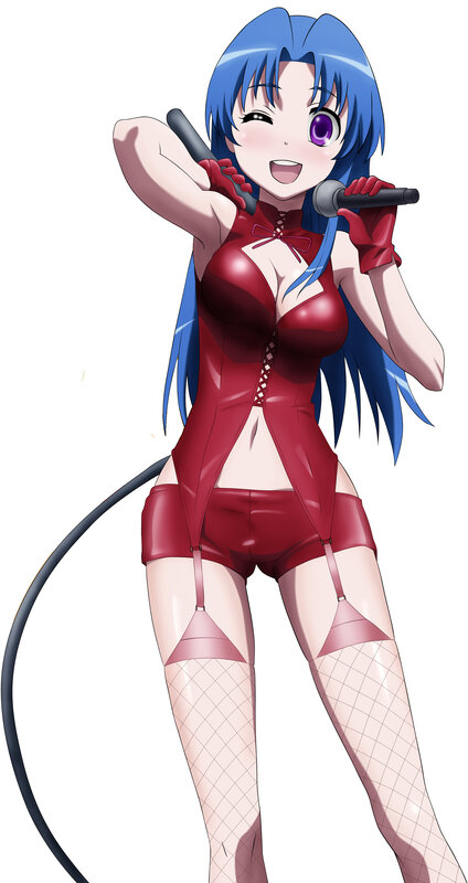 blue-haired anime singer