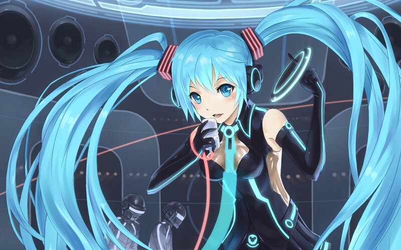 Blue-haired Anime Singer — Blue, Futuristic