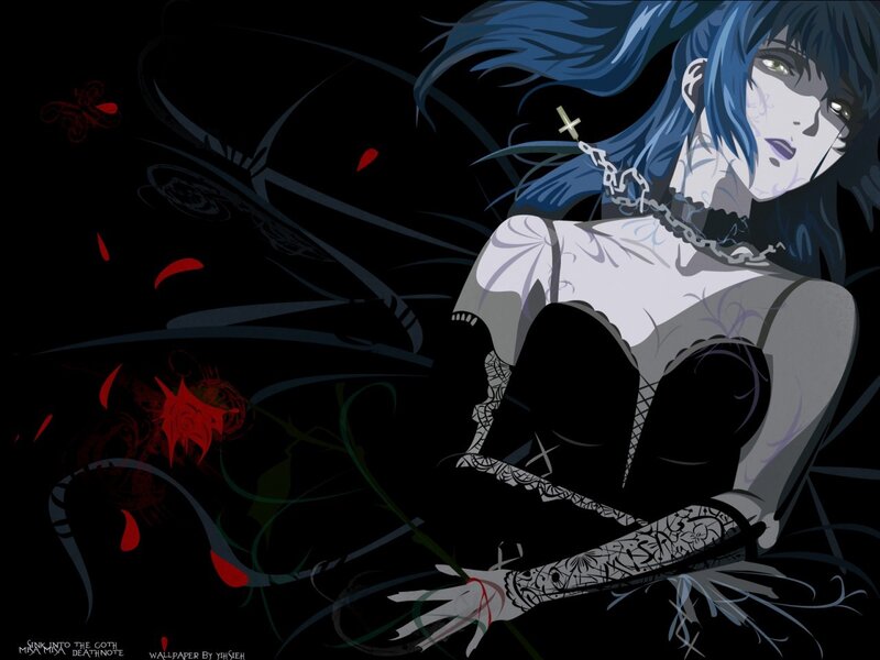 Blue-haired Anime Woman — Black