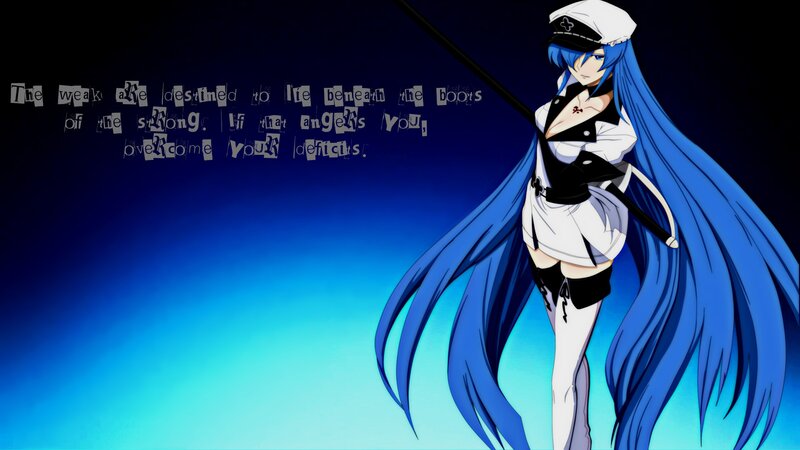 Blue-haired Anime Woman — Blue, Dramatic, Hat