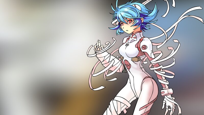 Blue-haired Anime Woman — Blue, Dynamic