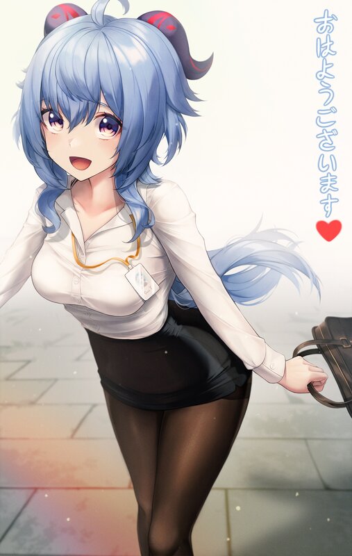 Blue-haired Anime Woman — Blue, Friendly