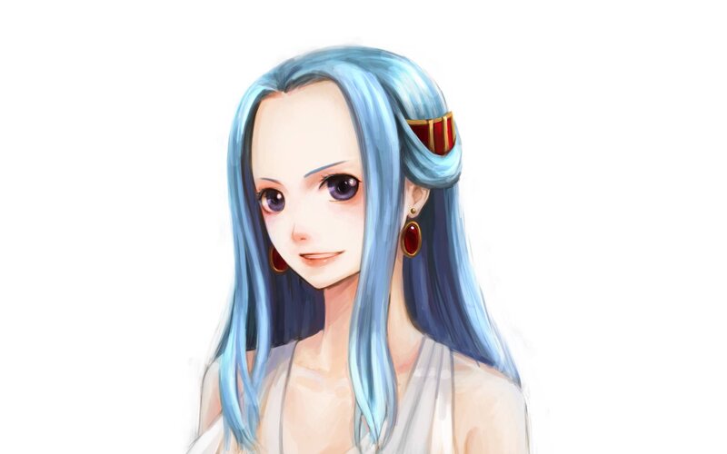 blue-haired anime woman portrait