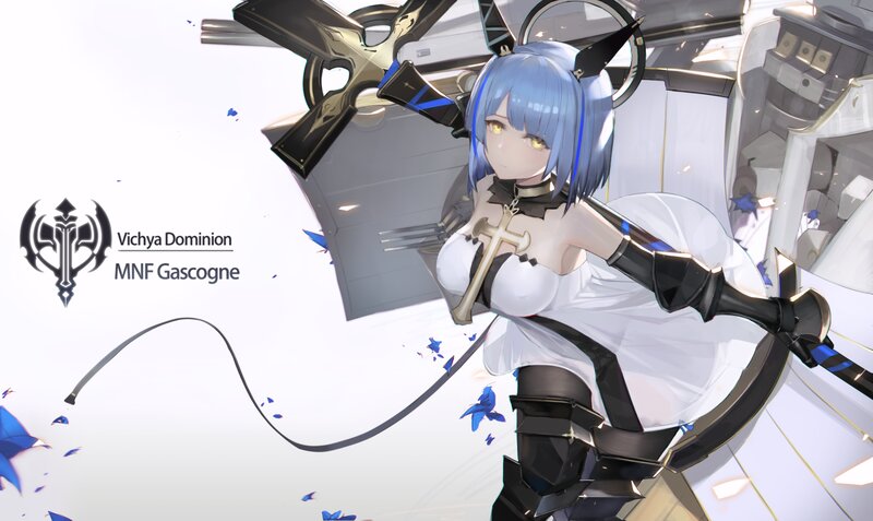 Blue-haired Anime Woman — White, Dramatic