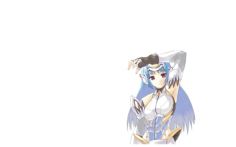 Blue-haired Anime Woman — White