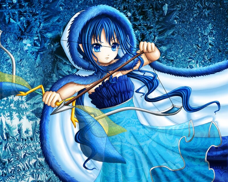 Blue-haired Archer Girl