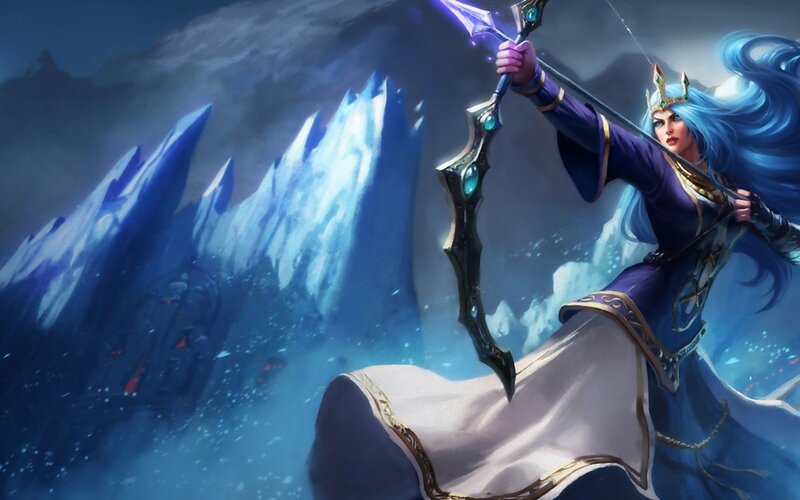 Blue-haired Archer Woman — Blue, Dramatic