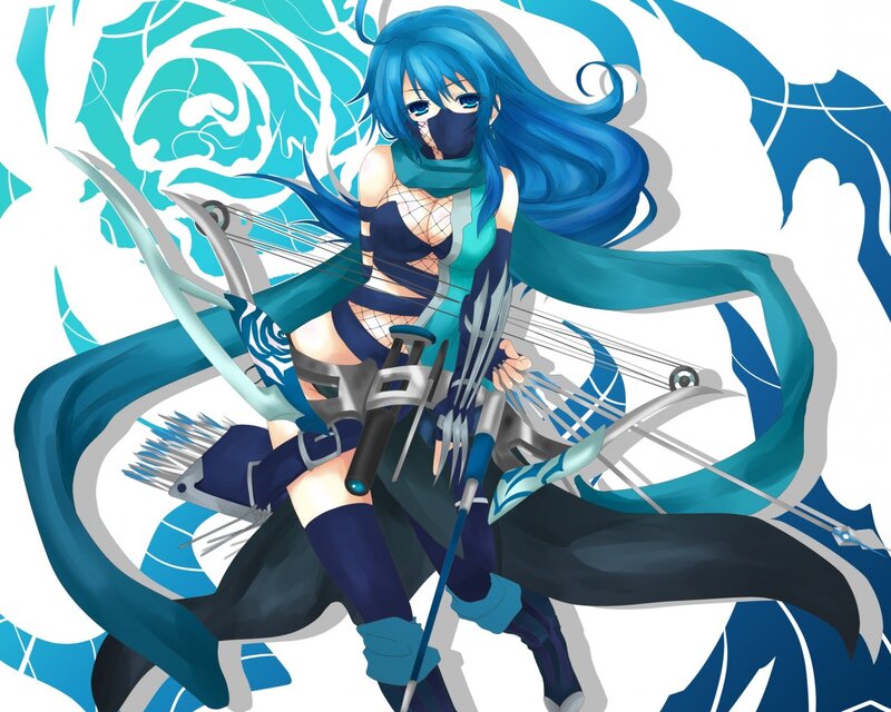 Blue-haired Archer Woman — Blue