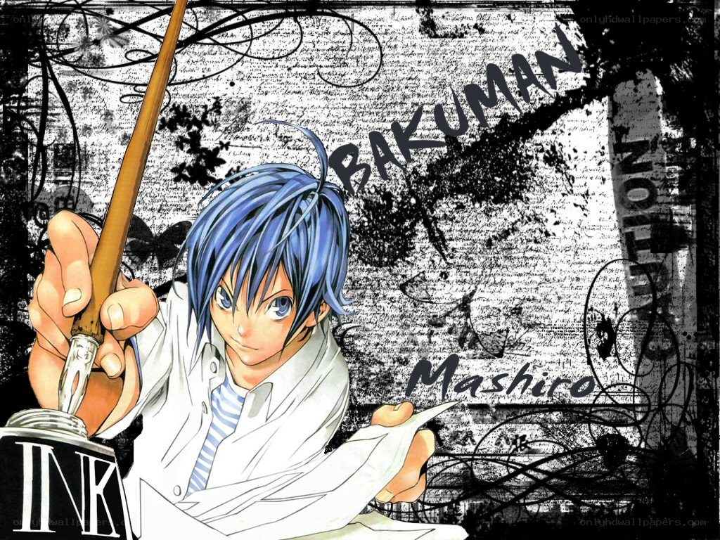 Blue-haired artist with ink