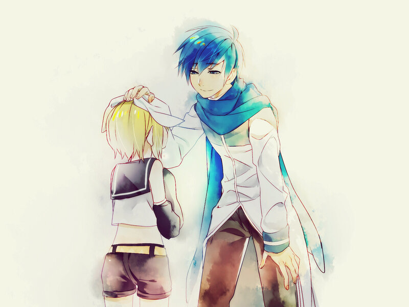 Blue-haired Boy and Blonde Girl