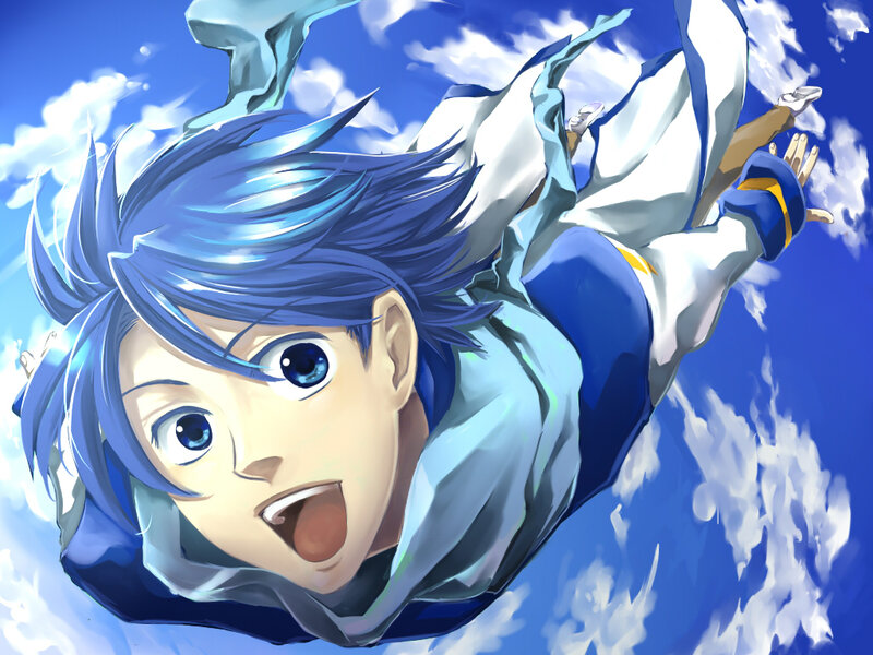 Blue-haired Boy Falling