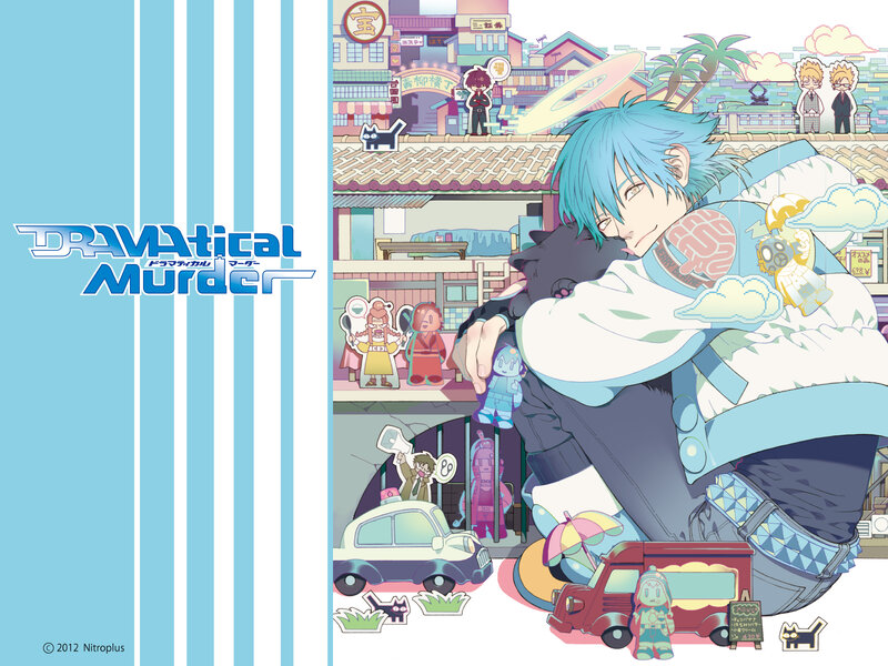 Blue-haired Boy Hugging Cat — Blue