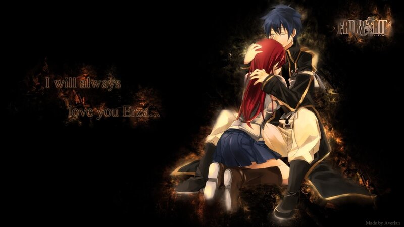 Blue-haired Boy Hugging Red-haired Girl