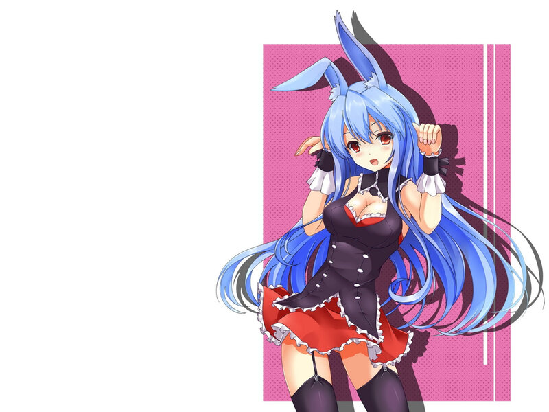 Blue-haired Bunny Girl — Blue, Playful