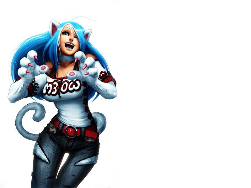 Blue-haired Cat Girl — Blue