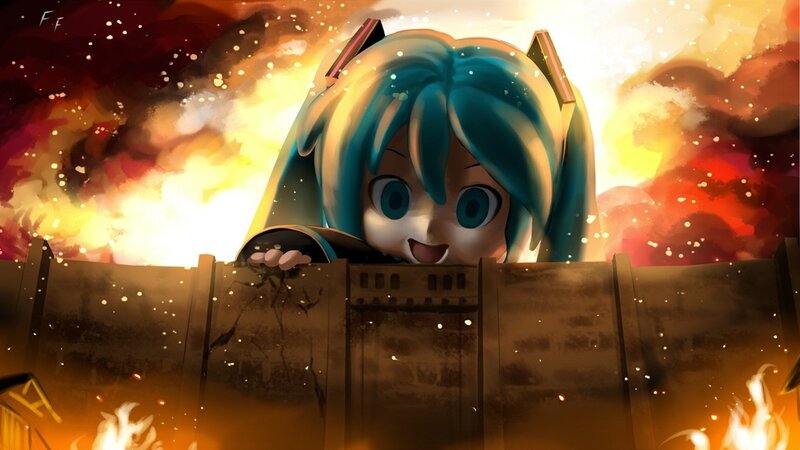 Blue-haired Character Behind Wall