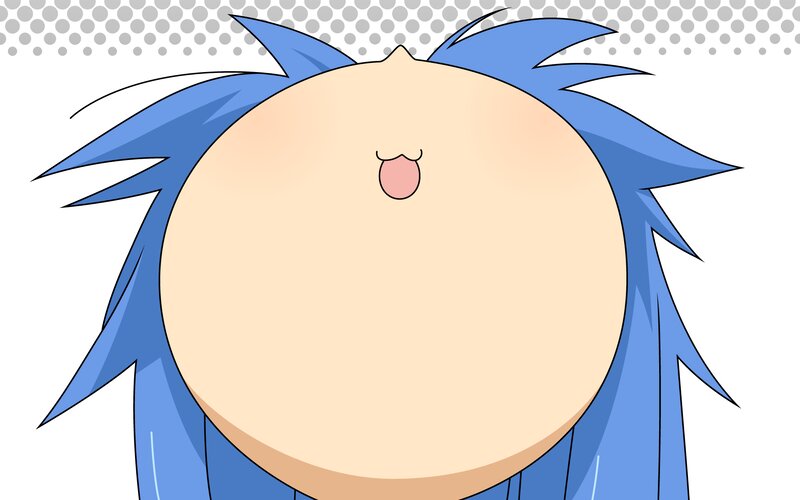 Blue-haired Character Belly — Blue