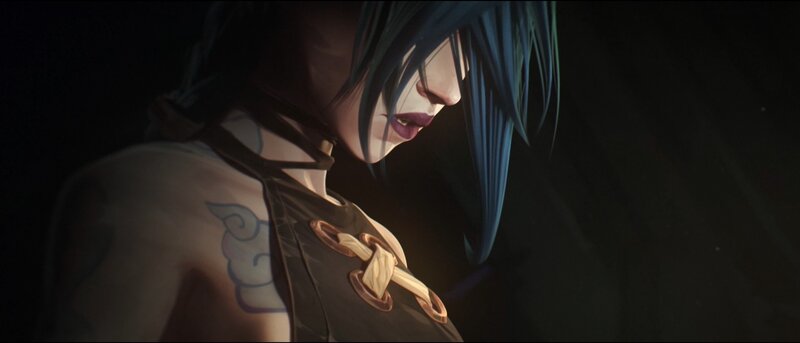 Blue-haired Character — Black, Dramatic, Night