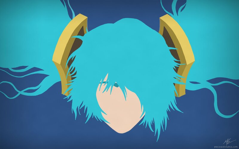 Blue-haired Character — Blue, Calm, Digital Art, Headphones