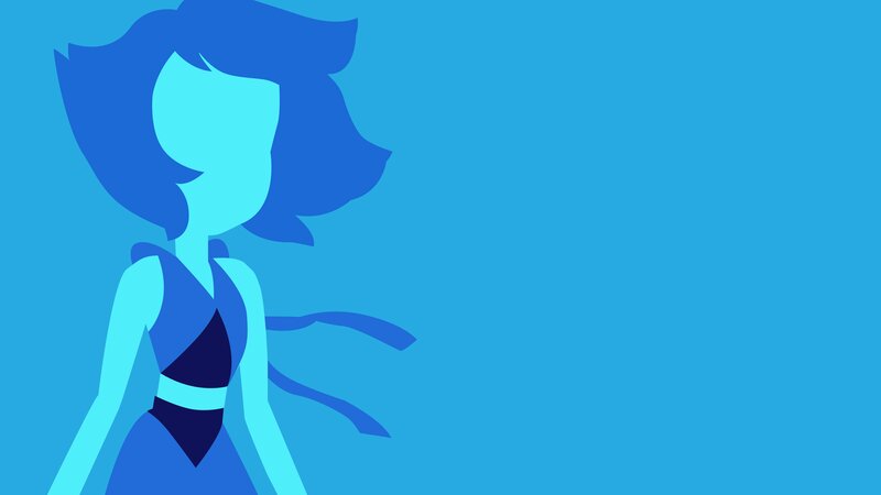 Blue-haired Character — Blue, Calm, Vector Art