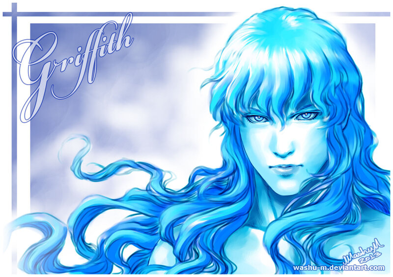 Blue-haired Character — Blue, Dramatic, Digital Art, Hair