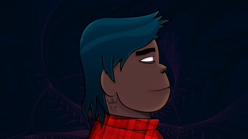 Blue-haired Character — Blue, Dramatic, Digital Art, Tattoo