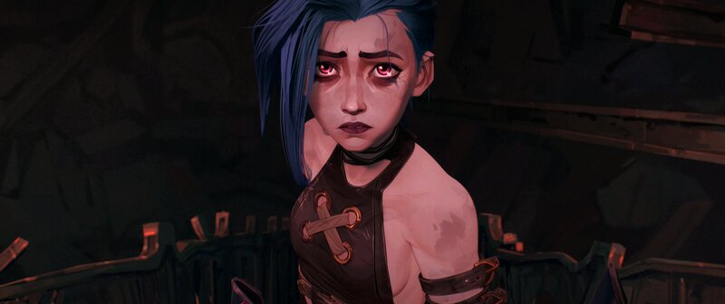 Blue-haired Character — Blue, Dramatic, Night, Digital Art, Red Eyes