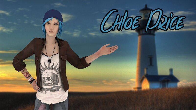 Blue-haired Character — Blue, Dramatic, Sunset