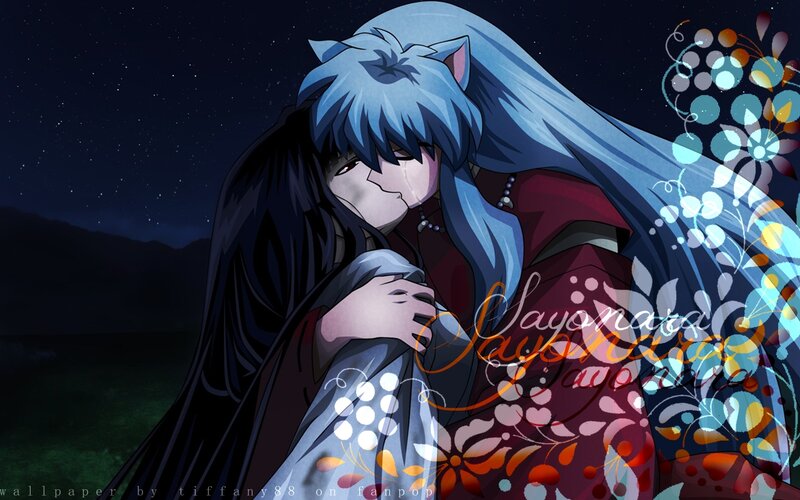 Blue-haired Character Hugging — Blue
