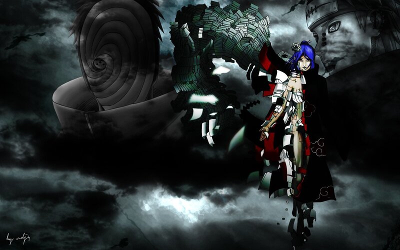 Blue-haired Character in Armor — Black, Dramatic