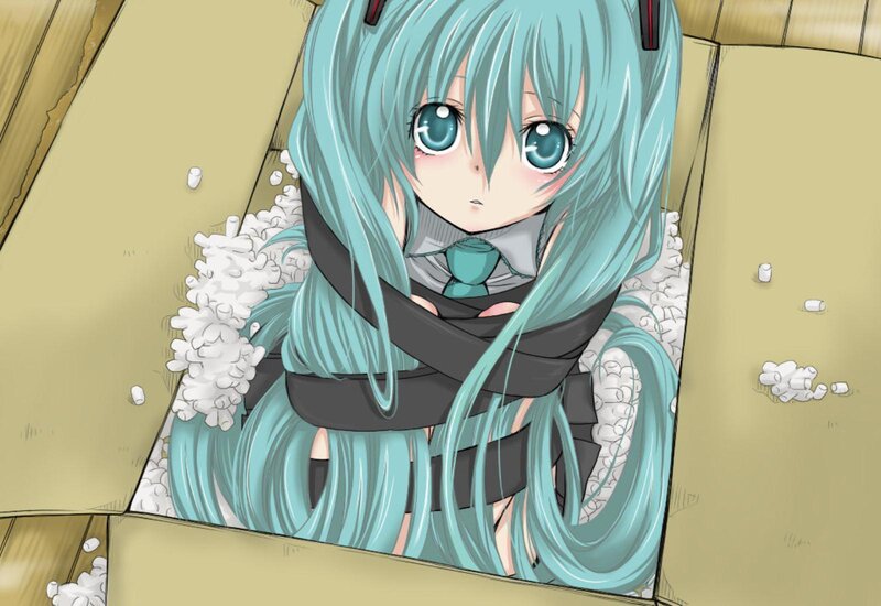 Blue-haired Character in Box