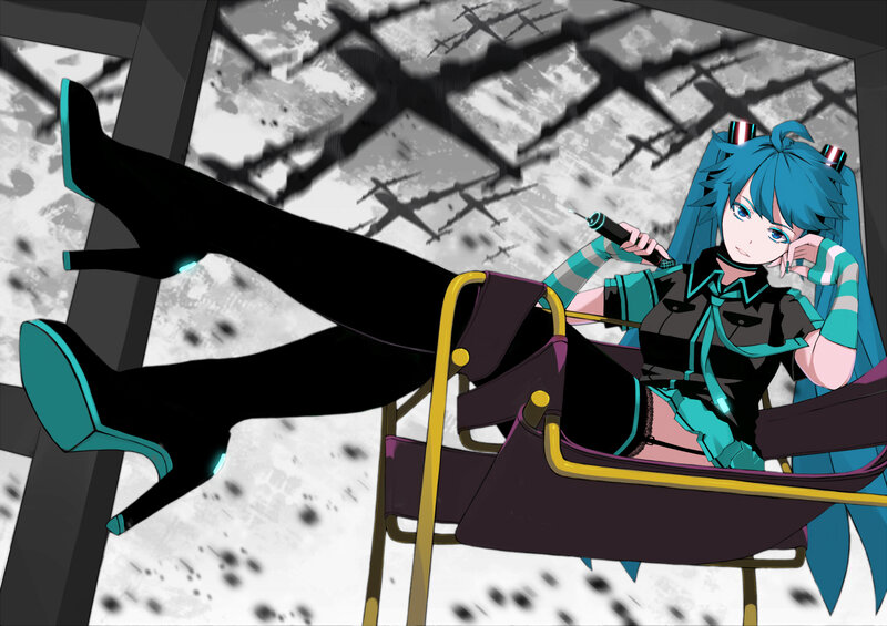 Blue-haired Character in Chair