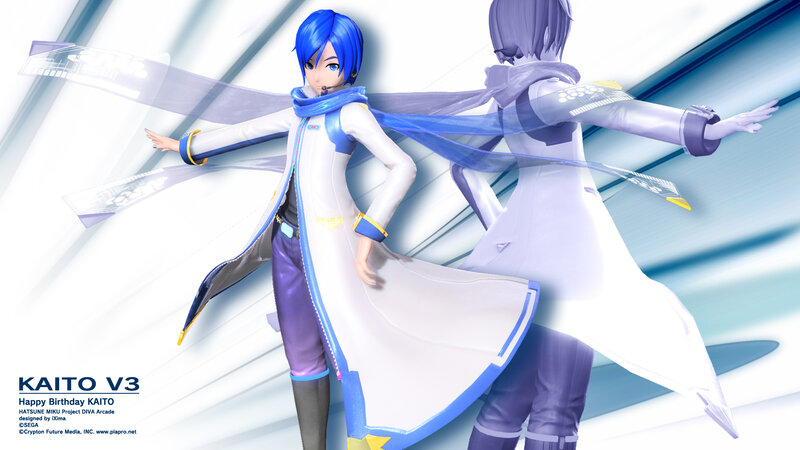 Blue-haired Character in Coat — White