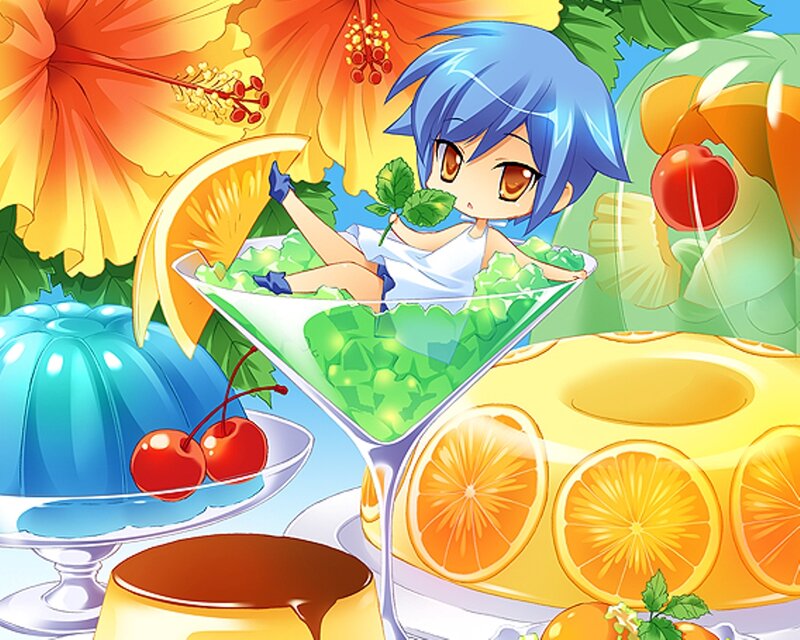 Blue-haired Character in Cocktail — Blue