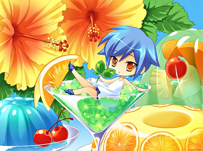Blue-haired Character in Cocktail