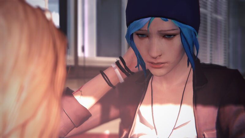 Blue-haired Character in Jacket