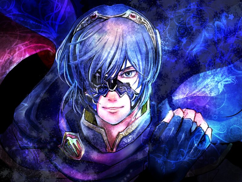 Blue-haired Character in Mask