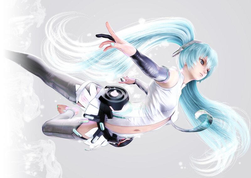 Blue-haired Character in Motion — Cyan, Dynamic