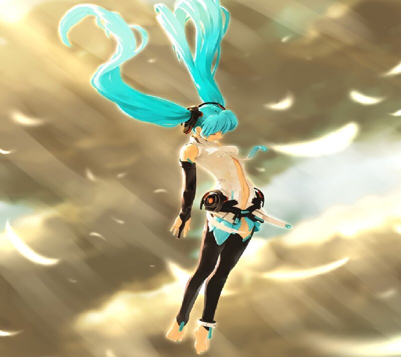 Blue-haired Character in Motion — Cyan