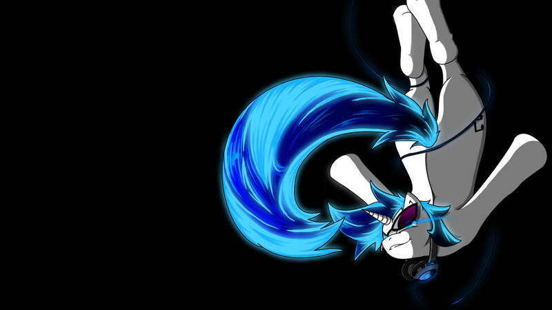 blue-haired character in motion