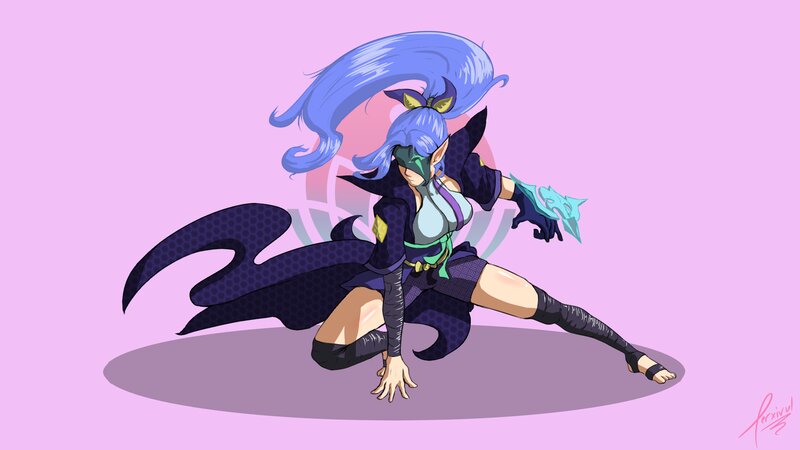 Blue-haired Character in Pose