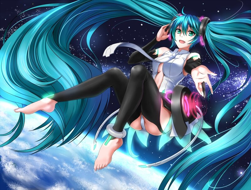 Blue-haired Character in Space — Blue