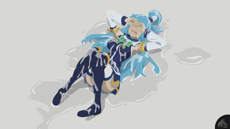Blue-haired Character Lying Down — Blue