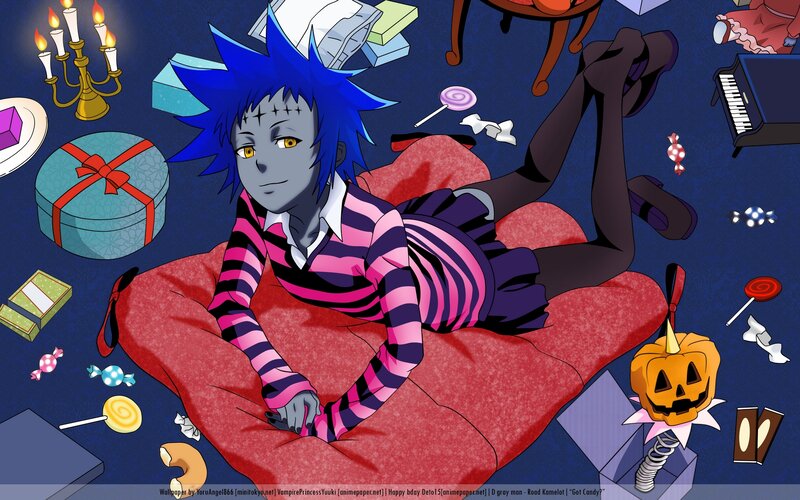 Blue-haired Character on Cushion