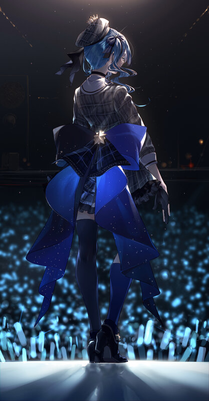 Blue-haired Character on Stage — Blue