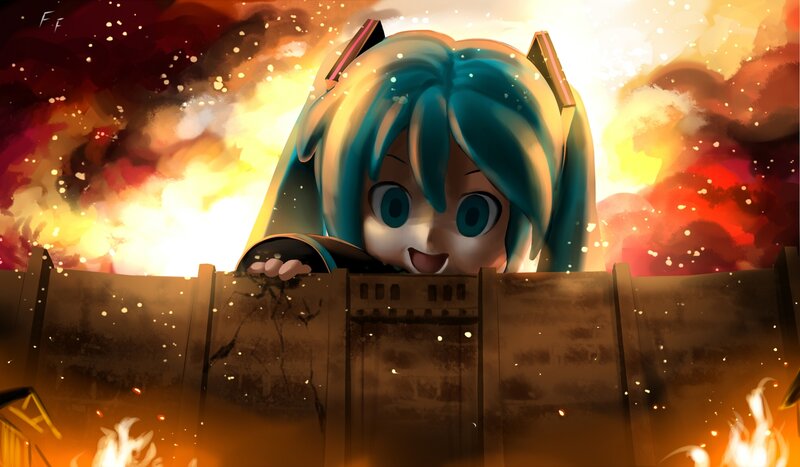 Blue-haired Character Peeking