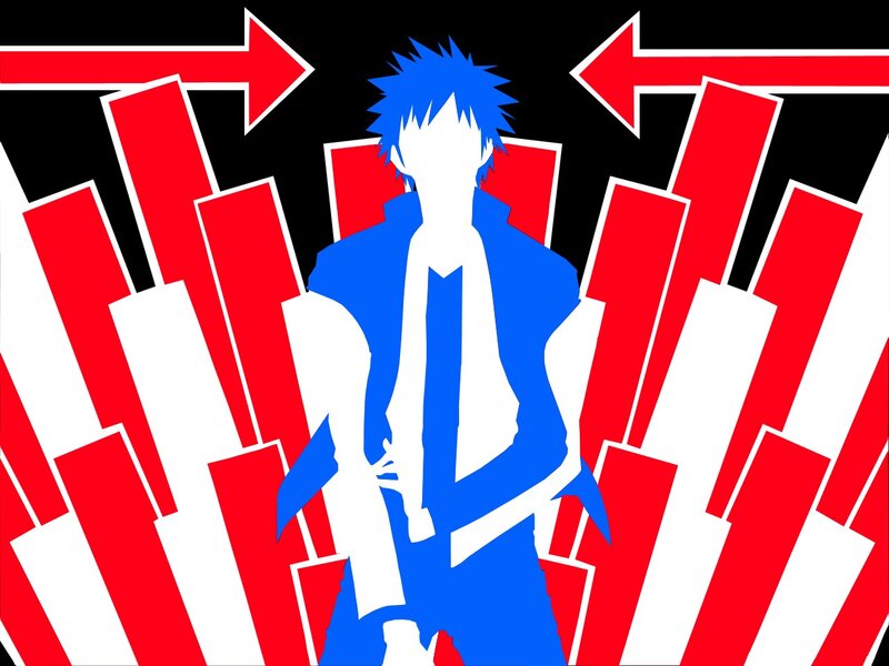 blue-haired character silhouette